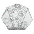 WEST ARK Mens Silver Satin Button Jacket 3XL Embroidered Workwear Lightweight
