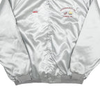 WEST ARK Mens Silver Satin Button Jacket 3XL Embroidered Workwear Lightweight