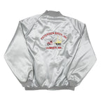 WEST ARK Mens Silver Satin Button Jacket 3XL Embroidered Workwear Lightweight