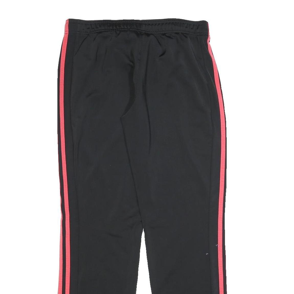ADIDAS Womens Joggers Black & Red M W30 L30 Slim Tapered Sporty Polyester
