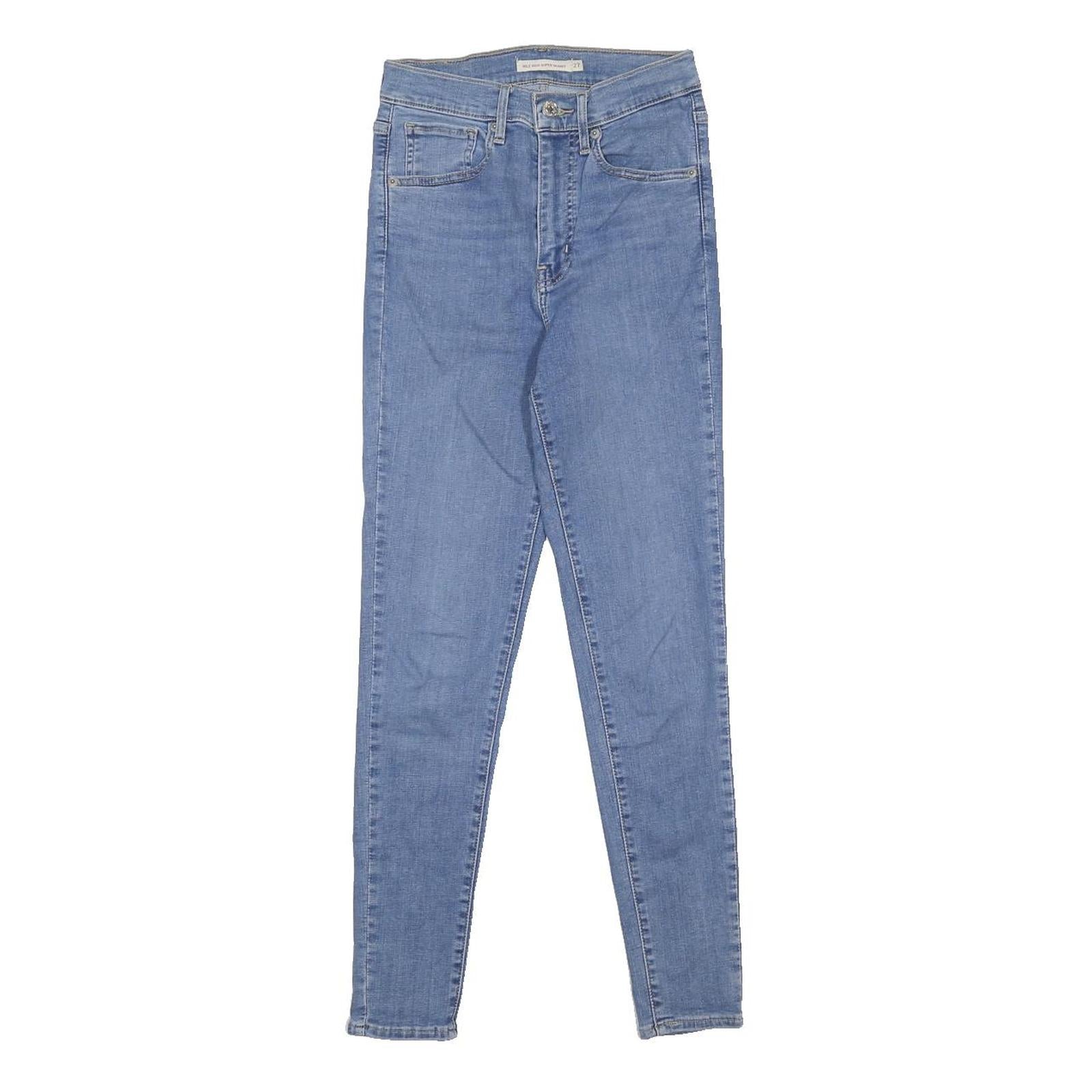 LEVI'S Womens Slim Blue Denim Jeans W24 L28 Zip Closure Stylish Fit