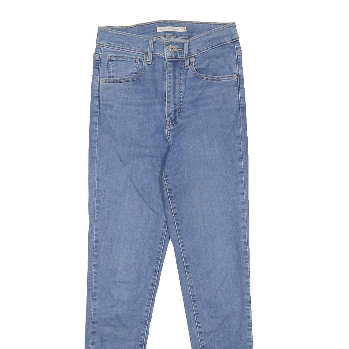LEVI'S Womens Slim Blue Denim Jeans W24 L28 Zip Closure Stylish Fit