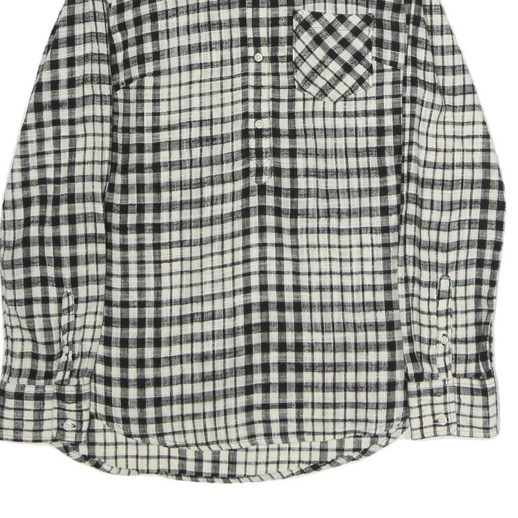 MERONA Womens Black & White Check Shirt S Cotton Blend Casual Button-Up