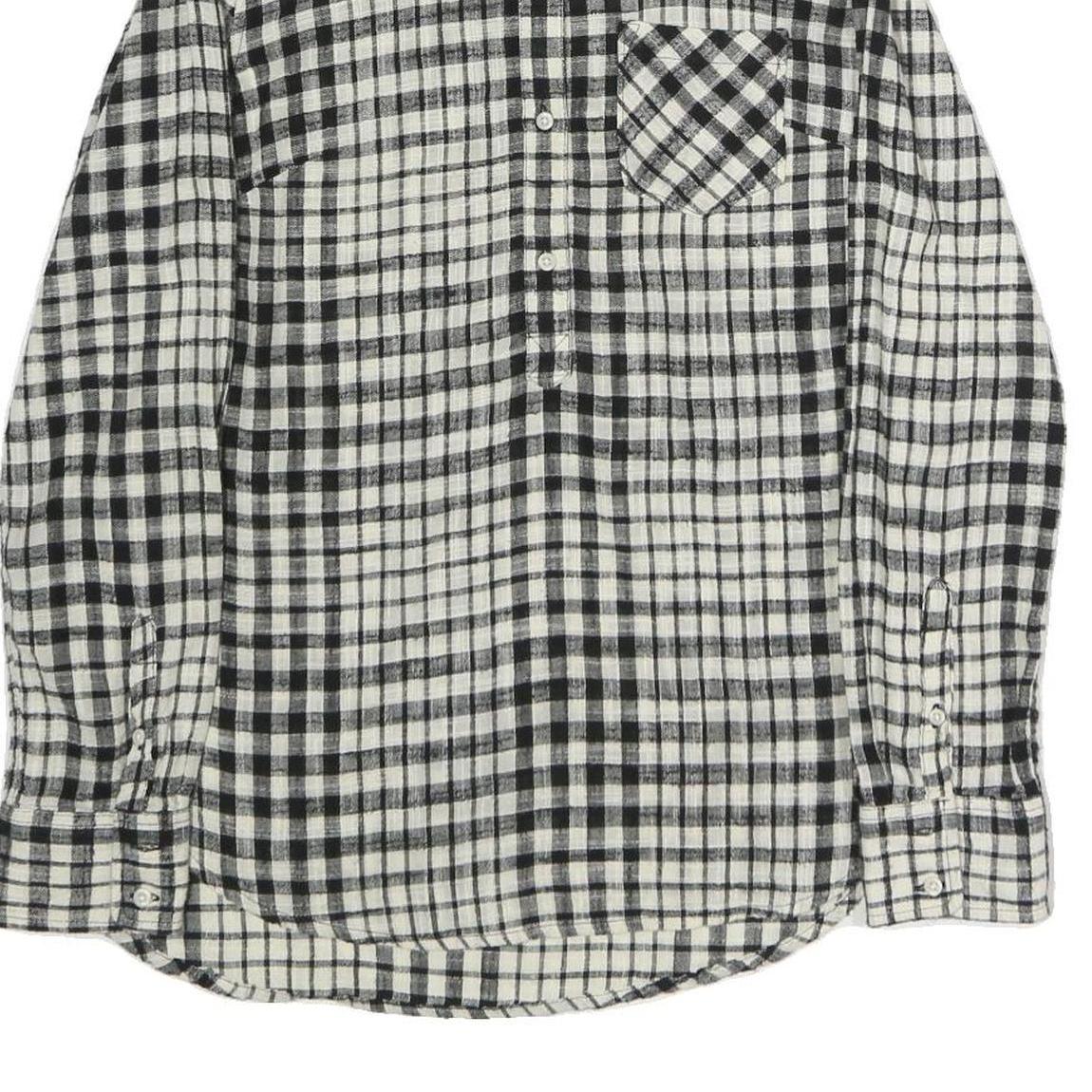 MERONA Womens Black & White Check Shirt S Cotton Blend Casual Button-Up
