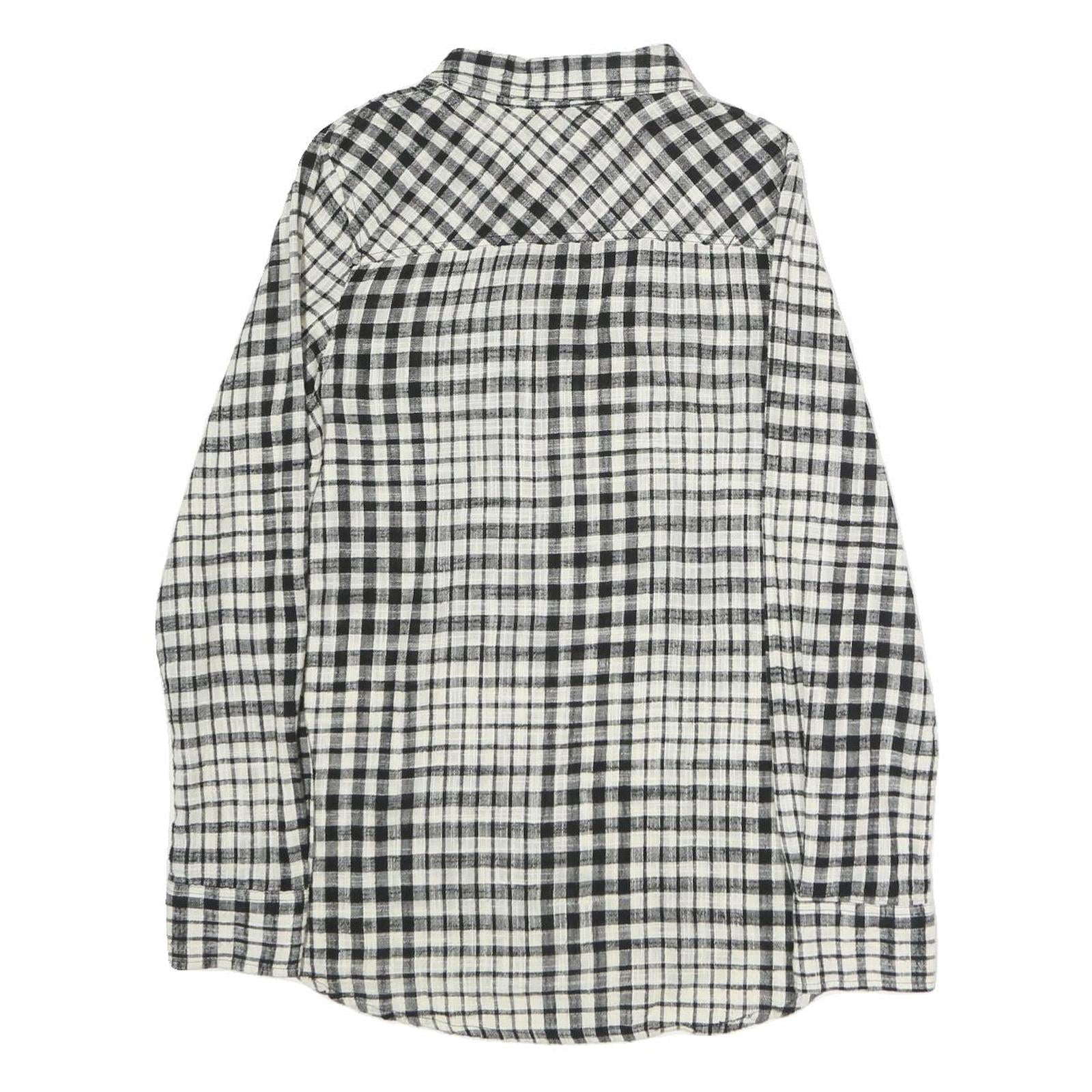 MERONA Womens Black & White Check Shirt S Cotton Blend Casual Button-Up