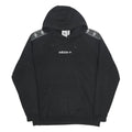 ADIDAS Mens Black Hoodie L Cotton Blend Pullover Logo Print