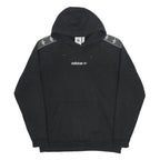 ADIDAS Mens Black Hoodie L Cotton Blend Pullover Logo Print