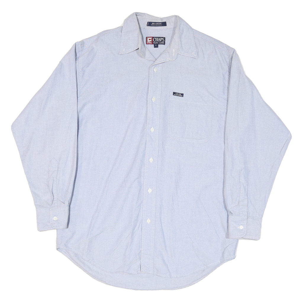 CHAPS RALPH LAUREN Mens Blue Plain Shirt M Classic Button Down Casual Cotton