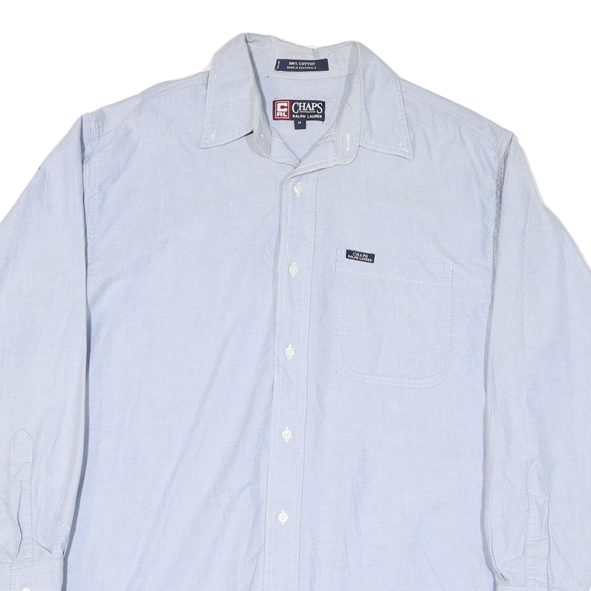 CHAPS RALPH LAUREN Mens Blue Plain Shirt M Classic Button Down Casual Cotton