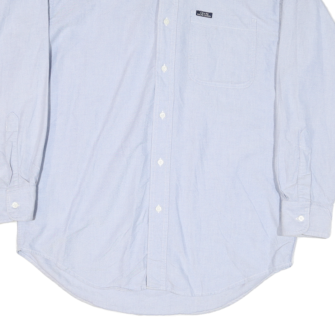 CHAPS RALPH LAUREN Mens Blue Plain Shirt M Classic Button Down Casual Cotton