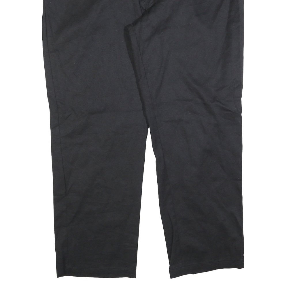 DICKIES Mens Cotton Blend Black Regular Straight Trousers W42 L32 Workwear Zip