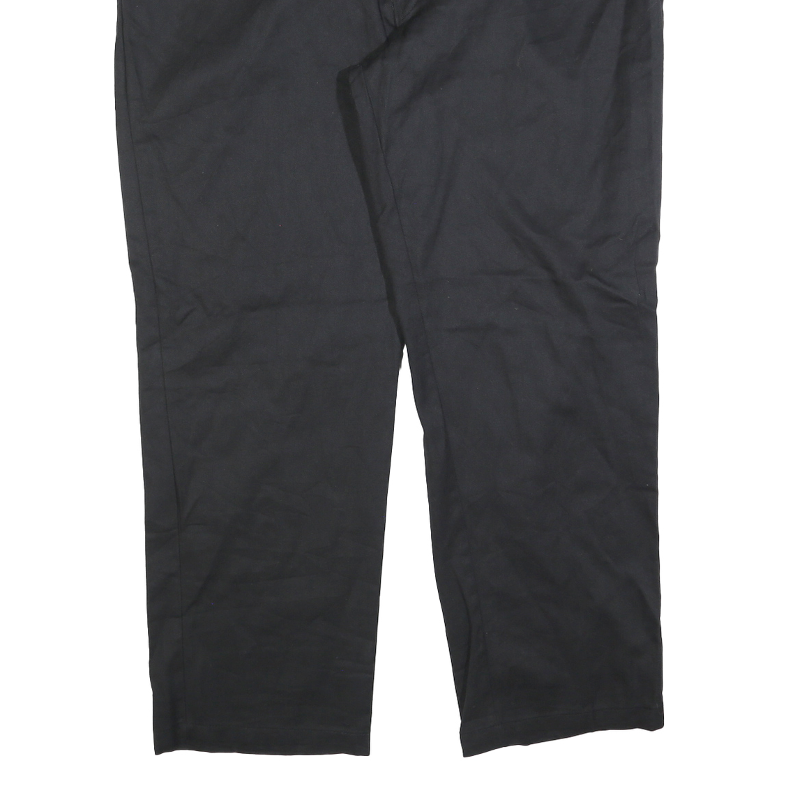 DICKIES Mens Cotton Blend Black Regular Straight Trousers W42 L32 Workwear Zip
