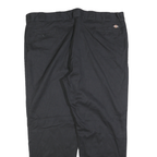 DICKIES Mens Cotton Blend Black Regular Straight Trousers W42 L32 Workwear Zip