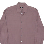 BOSS Slim Fit Mens Shirt Red Spotted Long Sleeve M