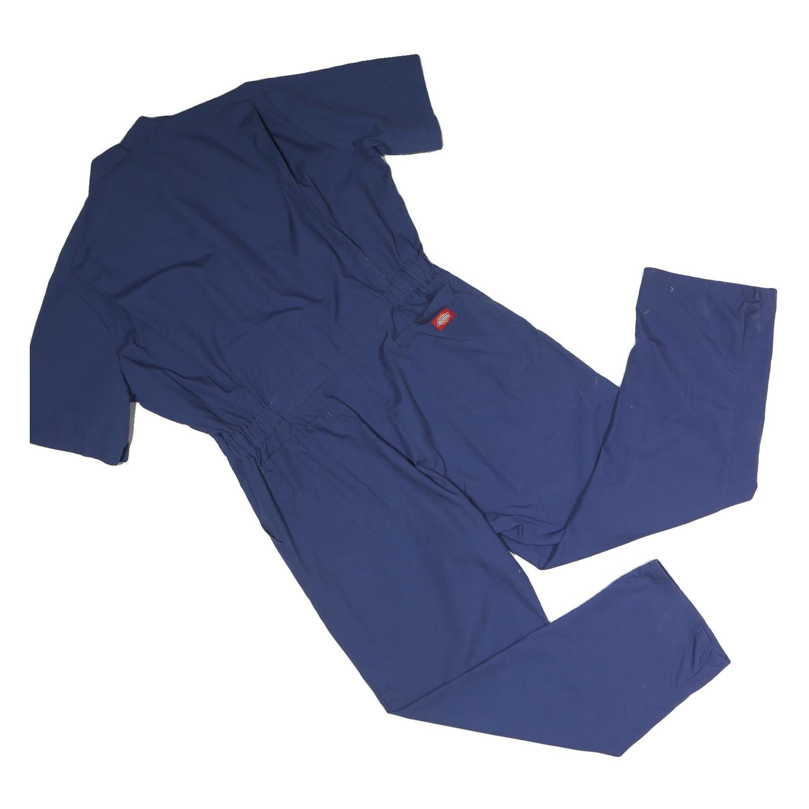 DICKIES Mens Blue Dungarees Regular Fit Polyester Blend XL W38 L28 Workwear