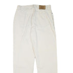 CALVIN KLEIN Womens Cotton Blend Cream Relaxed Straight Trousers W30 L31 Casual