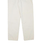 CALVIN KLEIN Womens Cotton Blend Cream Relaxed Straight Trousers W30 L31 Casual