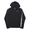 CHAMPION Boys Black & White Zip Hoodie 2XL Cotton Blend Logo Tape