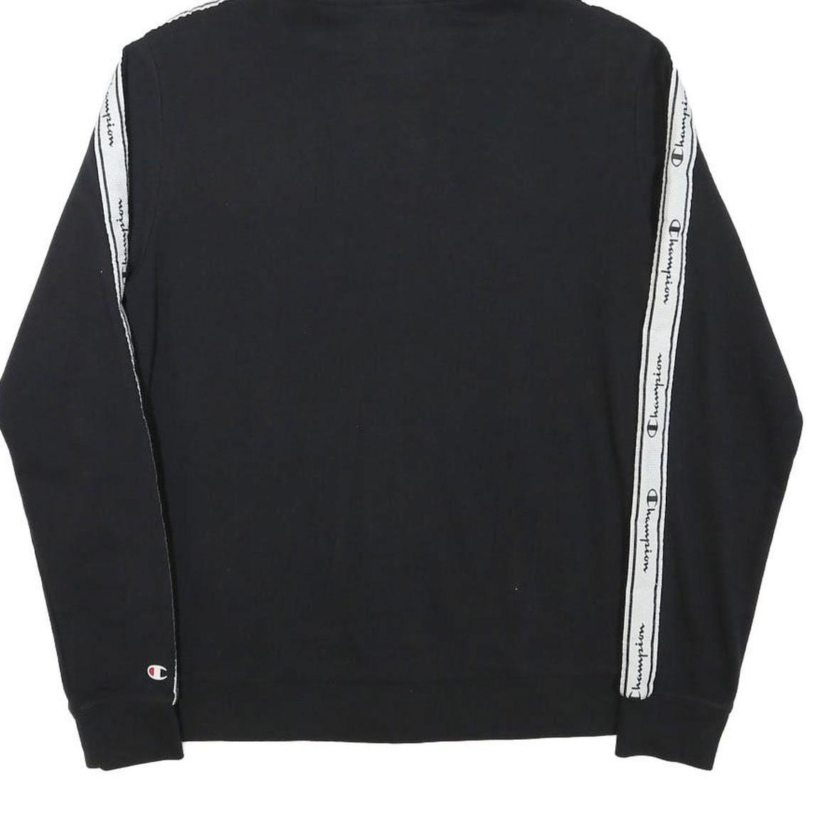 CHAMPION Boys Black & White Zip Hoodie 2XL Cotton Blend Logo Tape