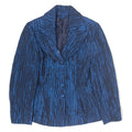Ruffled Womens Blazer Jacket Blue S