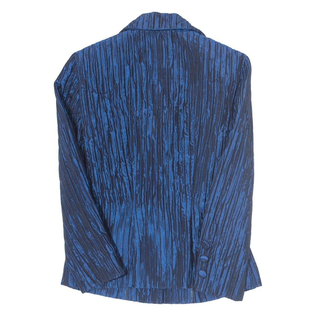 Ruffled Womens Blazer Jacket Blue S