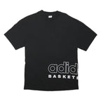 ADIDAS Mens Black Basketball T-Shirt M Short Sleeve Crew Neck Cotton Blend