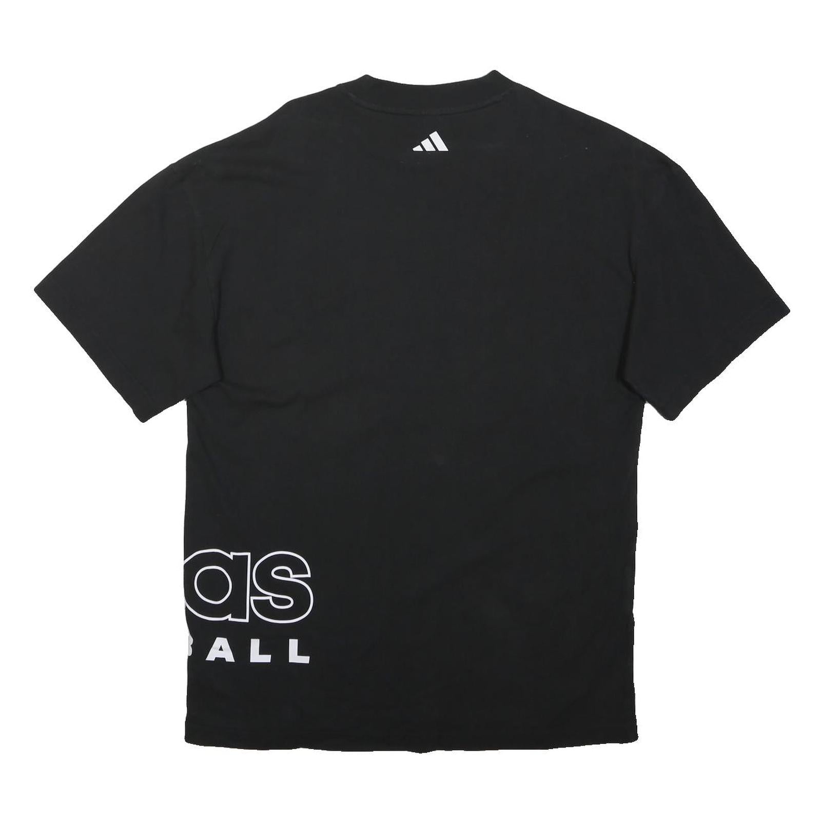 ADIDAS Mens Black Basketball T-Shirt M Short Sleeve Crew Neck Cotton Blend