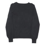 NEXT Womens Black Floral Patterned Cotton Blend Jumper Crew Neck UK 10