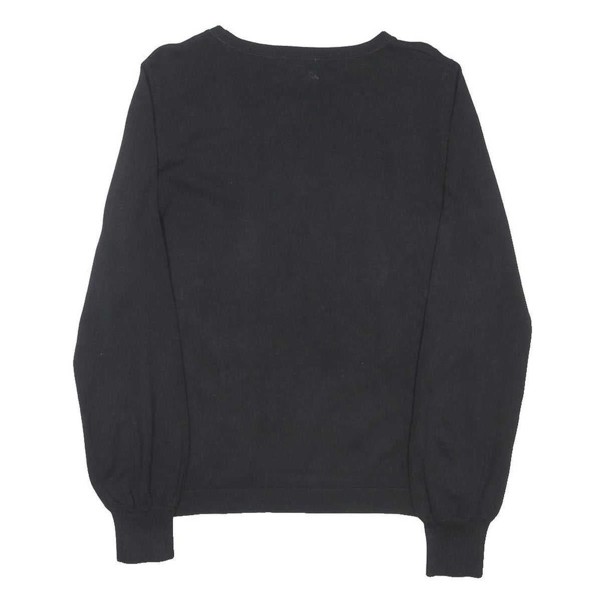 NEXT Womens Black Floral Patterned Cotton Blend Jumper Crew Neck UK 10