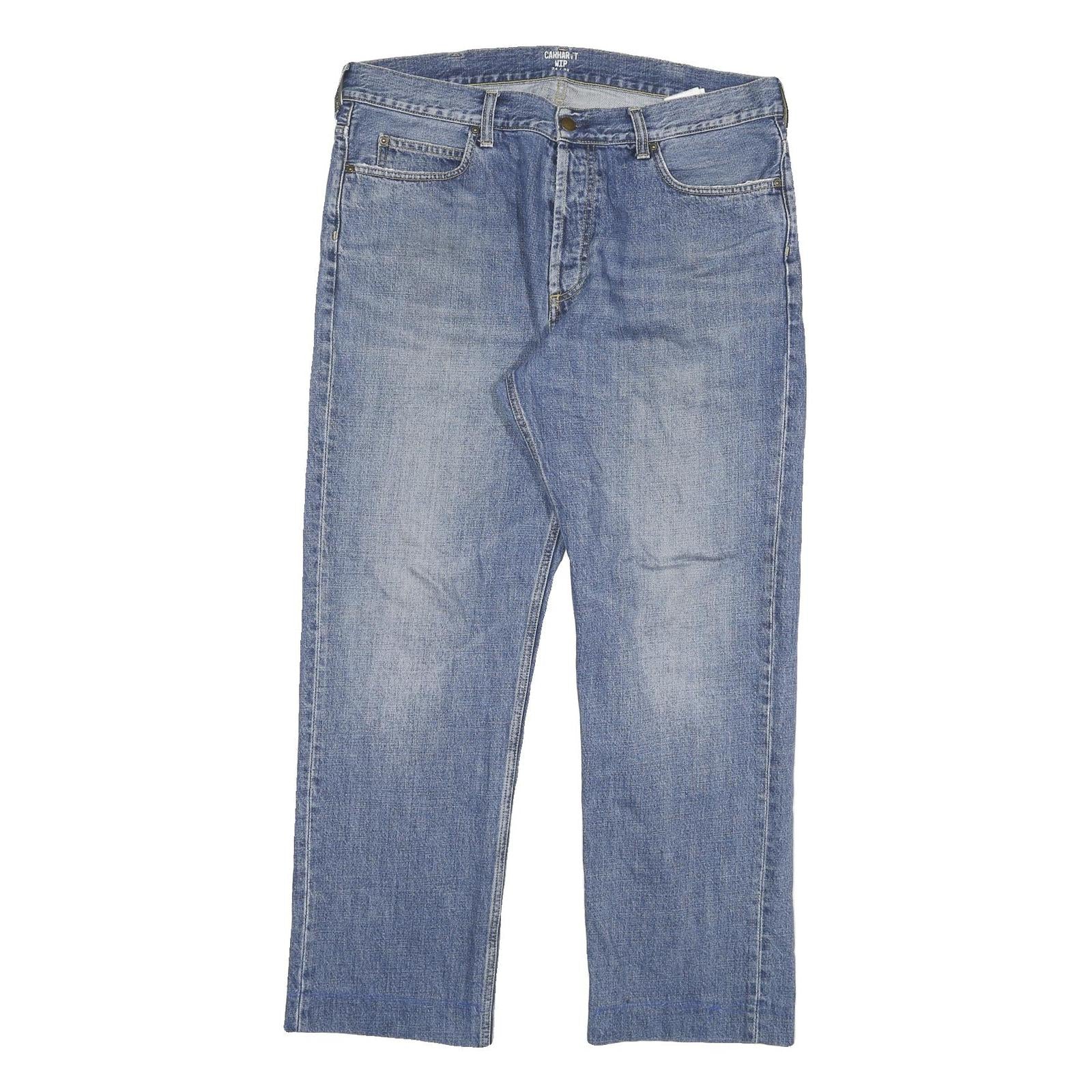 CARHARTT Mens Regular Fit Blue Denim Jeans W34 L28 Classic Cotton Blend Zip