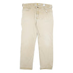 CARHARTT Mens Relaxed Fit Beige Workwear Cotton Blend Trousers W36 L29