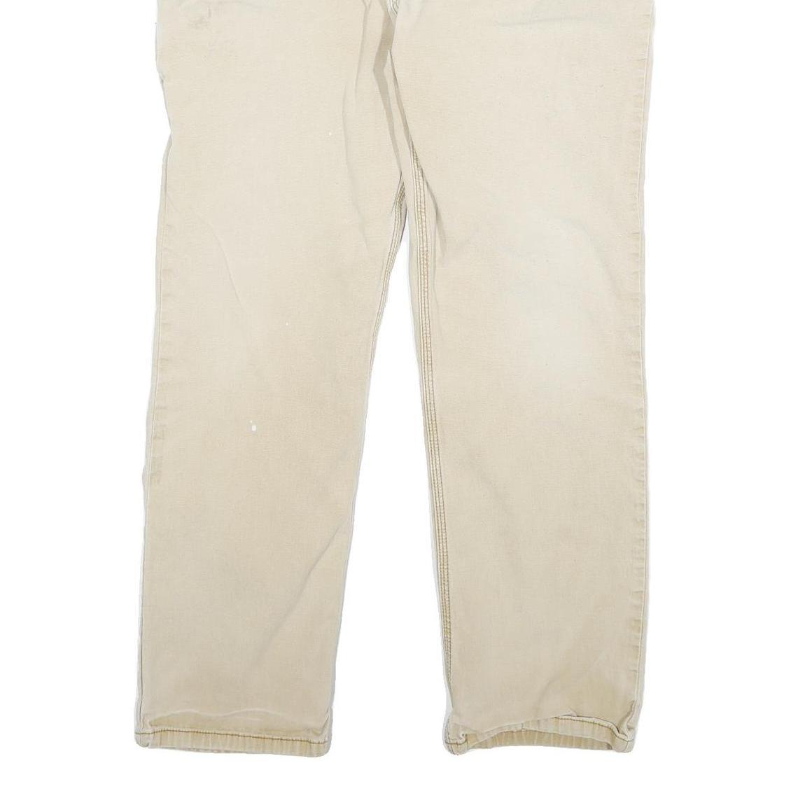 CARHARTT Mens Relaxed Fit Beige Workwear Cotton Blend Trousers W36 L29