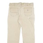 CARHARTT Mens Relaxed Fit Beige Workwear Cotton Blend Trousers W36 L29