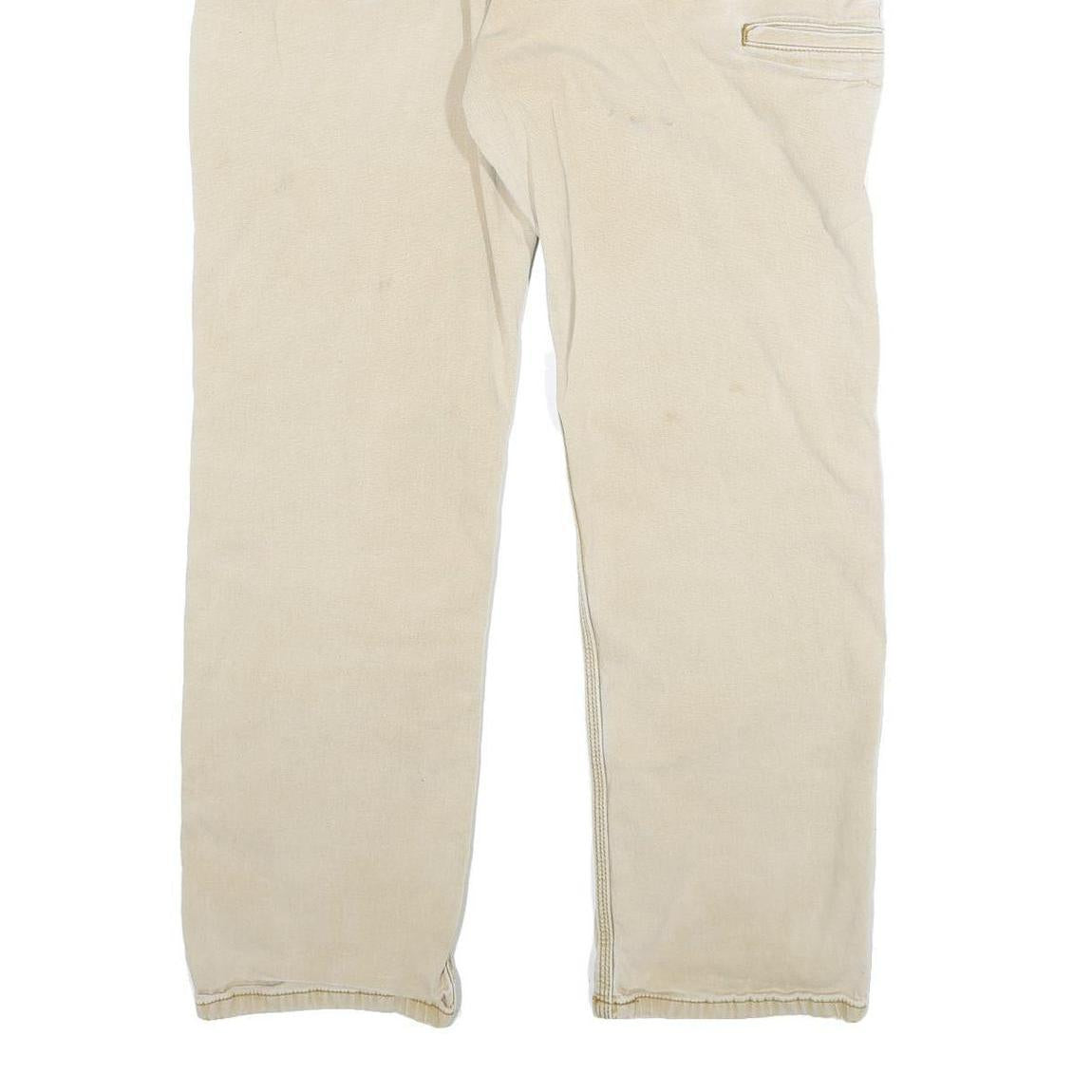 CARHARTT Mens Relaxed Fit Beige Workwear Cotton Blend Trousers W36 L29
