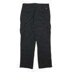 DICKIES Mens Black Regular Straight Cotton Blend Trousers W34 L31 Workwear Cargo