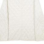 BURBERRY Womens White Quilted Button Jacket L Polyester Classic Lightweight