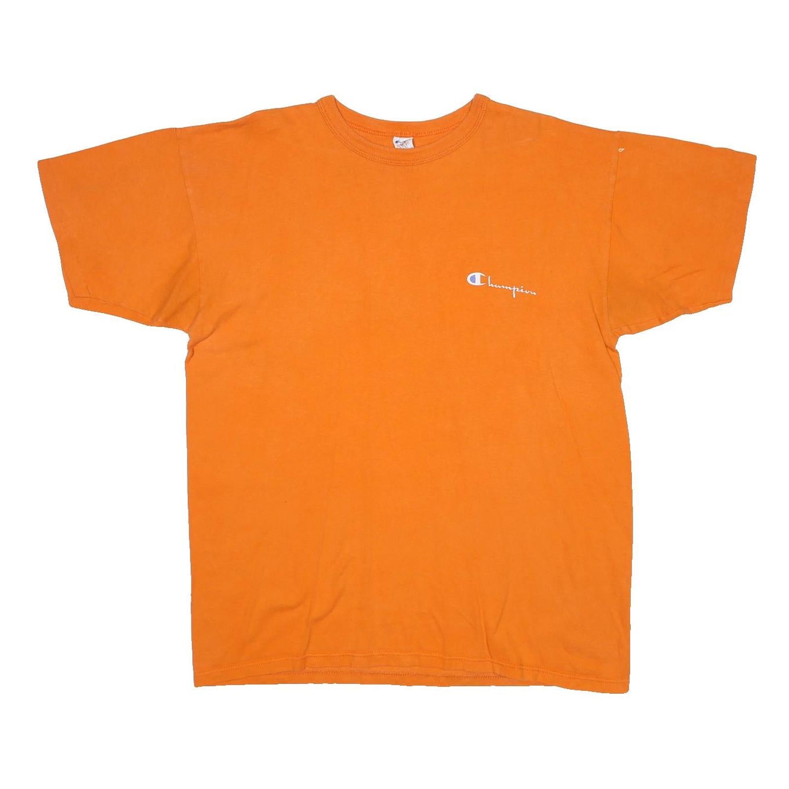 CHAMPION Mens Orange Graphic T-Shirt XL Short Sleeve Crew Neck Logo