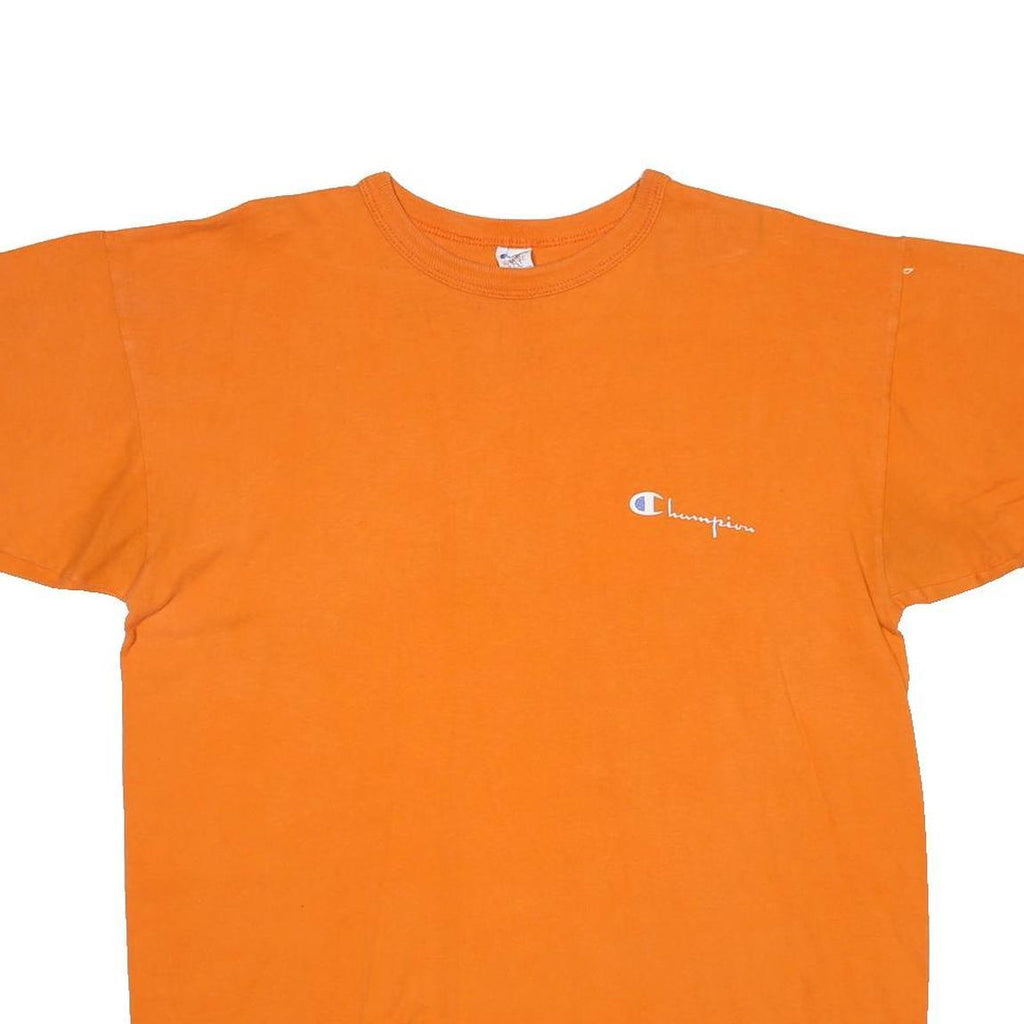CHAMPION Mens Orange Graphic T-Shirt XL Short Sleeve Crew Neck Logo