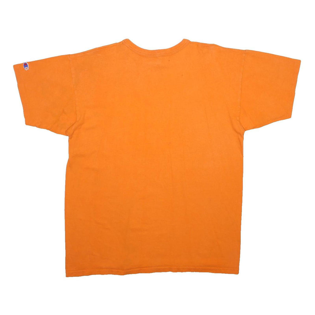 CHAMPION Mens Orange Graphic T-Shirt XL Short Sleeve Crew Neck Logo