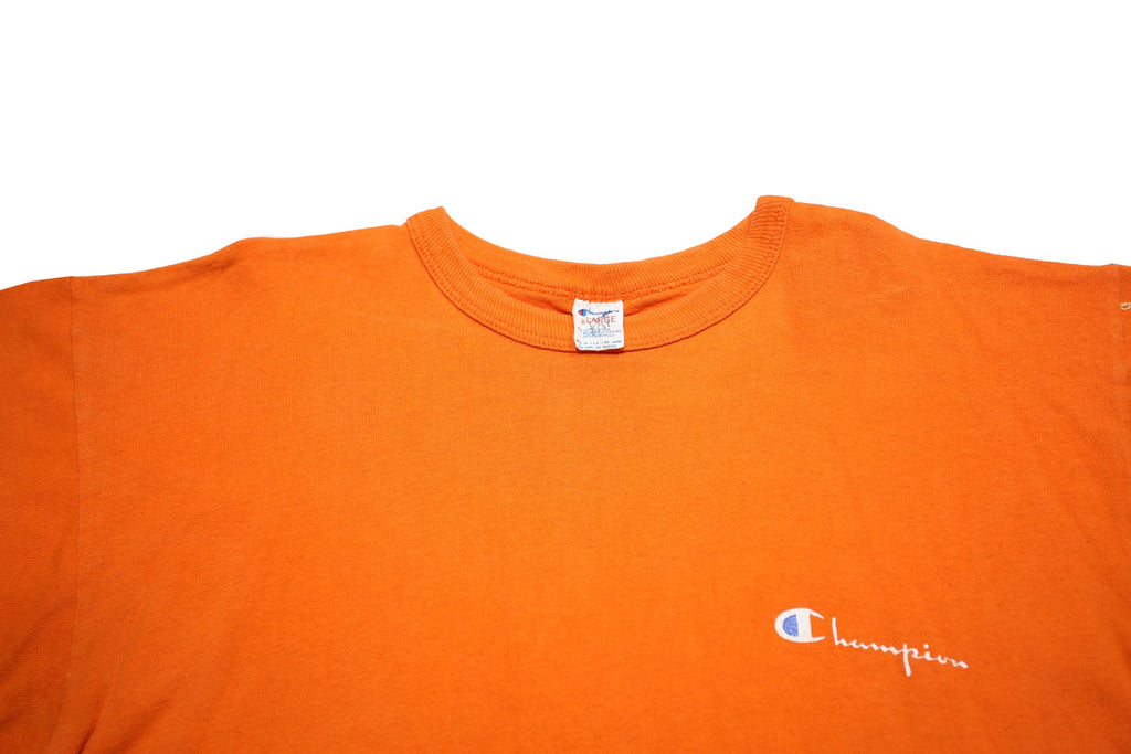 CHAMPION Mens Orange Graphic T-Shirt XL Short Sleeve Crew Neck Logo