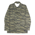H&M Mens Green Camouflage Button Jacket M Cotton Military Style Casual