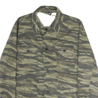 H&M Mens Green Camouflage Button Jacket M Cotton Military Style Casual