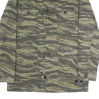 H&M Mens Green Camouflage Button Jacket M Cotton Military Style Casual