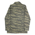 H&M Mens Green Camouflage Button Jacket M Cotton Military Style Casual