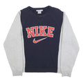 NIKE Mens Blue & Grey Sweatshirt Crew Neck S Cotton Blend Casual Retro