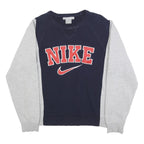 NIKE Mens Blue & Grey Sweatshirt Crew Neck S Cotton Blend Casual Retro