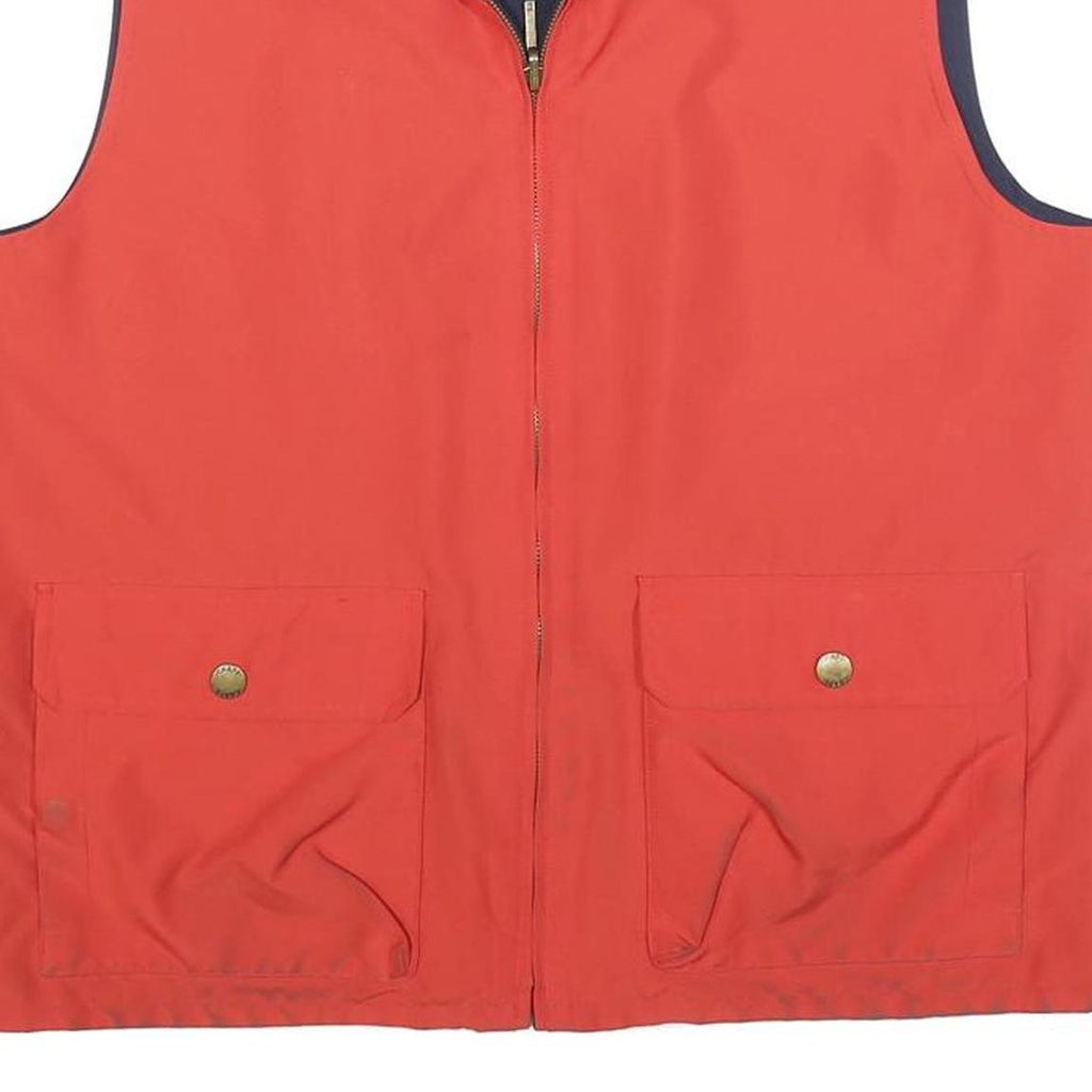 CHAPS Mens Red & Navy Waistcoat Outdoor Zip Sleeveless Regular Fit Polyester