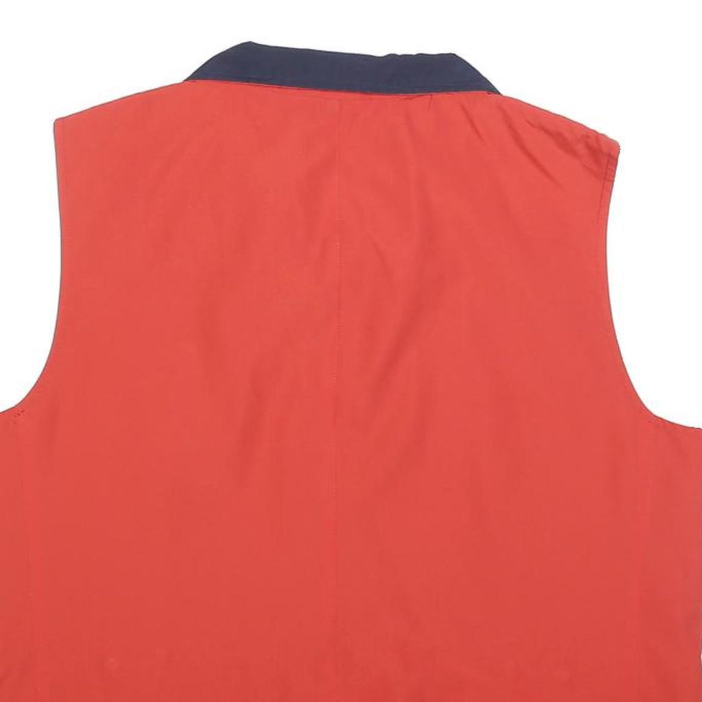 CHAPS Mens Red & Navy Waistcoat Outdoor Zip Sleeveless Regular Fit Polyester