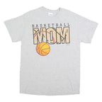 GILDAN Mens Grey Basketball Mom Graphic T-Shirt M Short Sleeve Crew Neck Sport