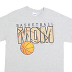 GILDAN Mens Grey Basketball Mom Graphic T-Shirt M Short Sleeve Crew Neck Sport